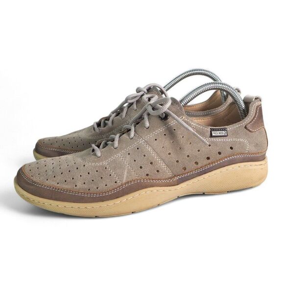 Pikolinos Fuencarral Perforated Suede Casual Fashion Sneakers Grey Men's  8/41 - Picture 2 of 12